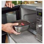 ظرف غذا مستطیل سه سایز استیل درب سوپاپ Black+Blum